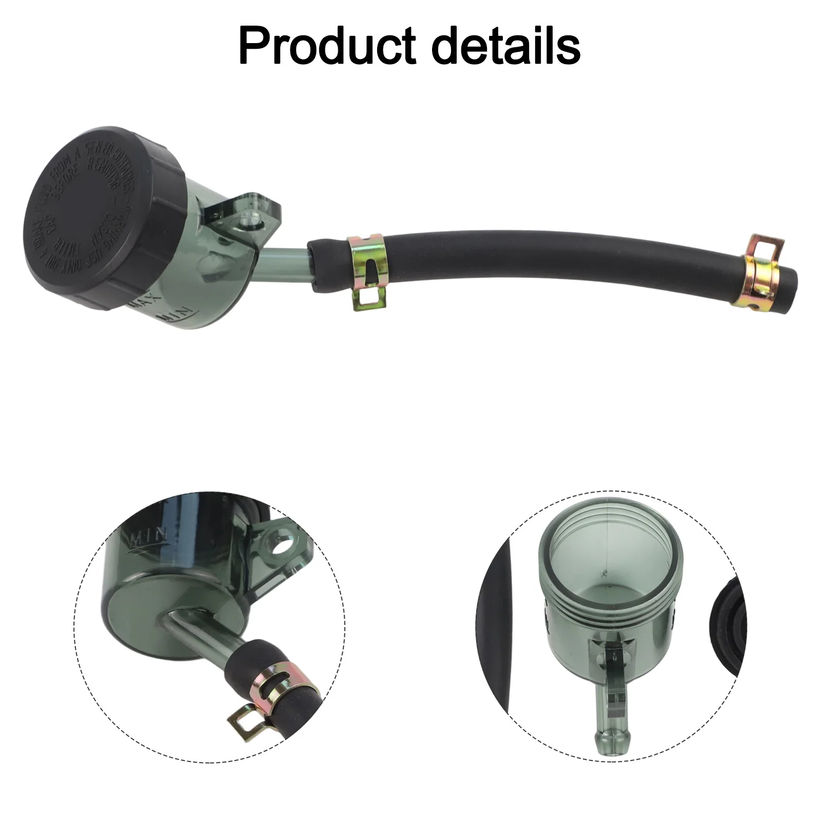 1 قطعة خزان الوقود مع أنابيب البلاستيك الأسود الفرامل الخلفية أسطوانة رئيسية مخلب البنزين خزان الوقود النفط صالح لمعظم الدراجات النارية #1