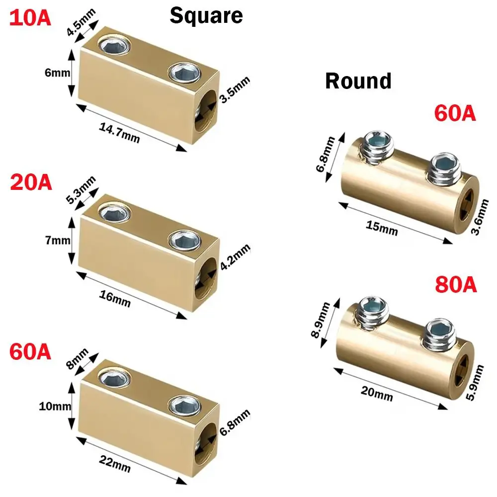 Mit Schrumpfschlauch, Messing-Klemmenblock, druckfrei, wasserdicht, Hochleistungs-Splitter, Hochstrom-Klemmenblöcke