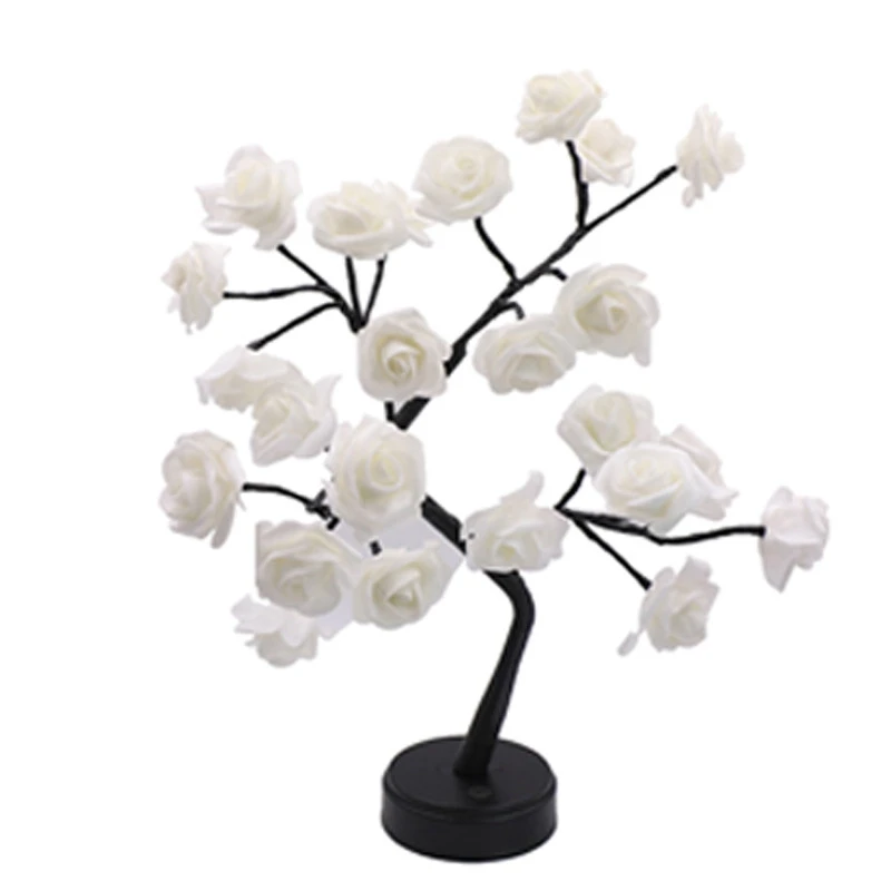 

24 LED Roses Flower Tree Lights RGB 17 Color Lamp Mother's Day Night Light Home Party Christmas Wedding Decoration