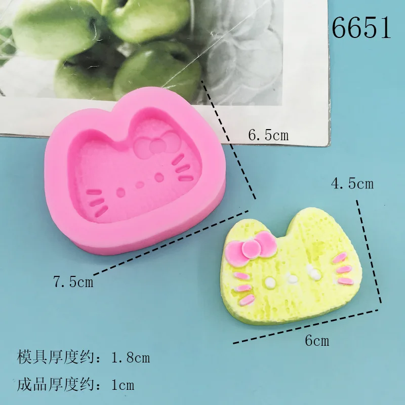 Kawaii Hello Kitty Keuken Bakken Koekjesvorm Handgemaakte DIY Flip Snoep Siliconen Mal Cartoon Snapper Grill Mallen Sanrio Accessorie