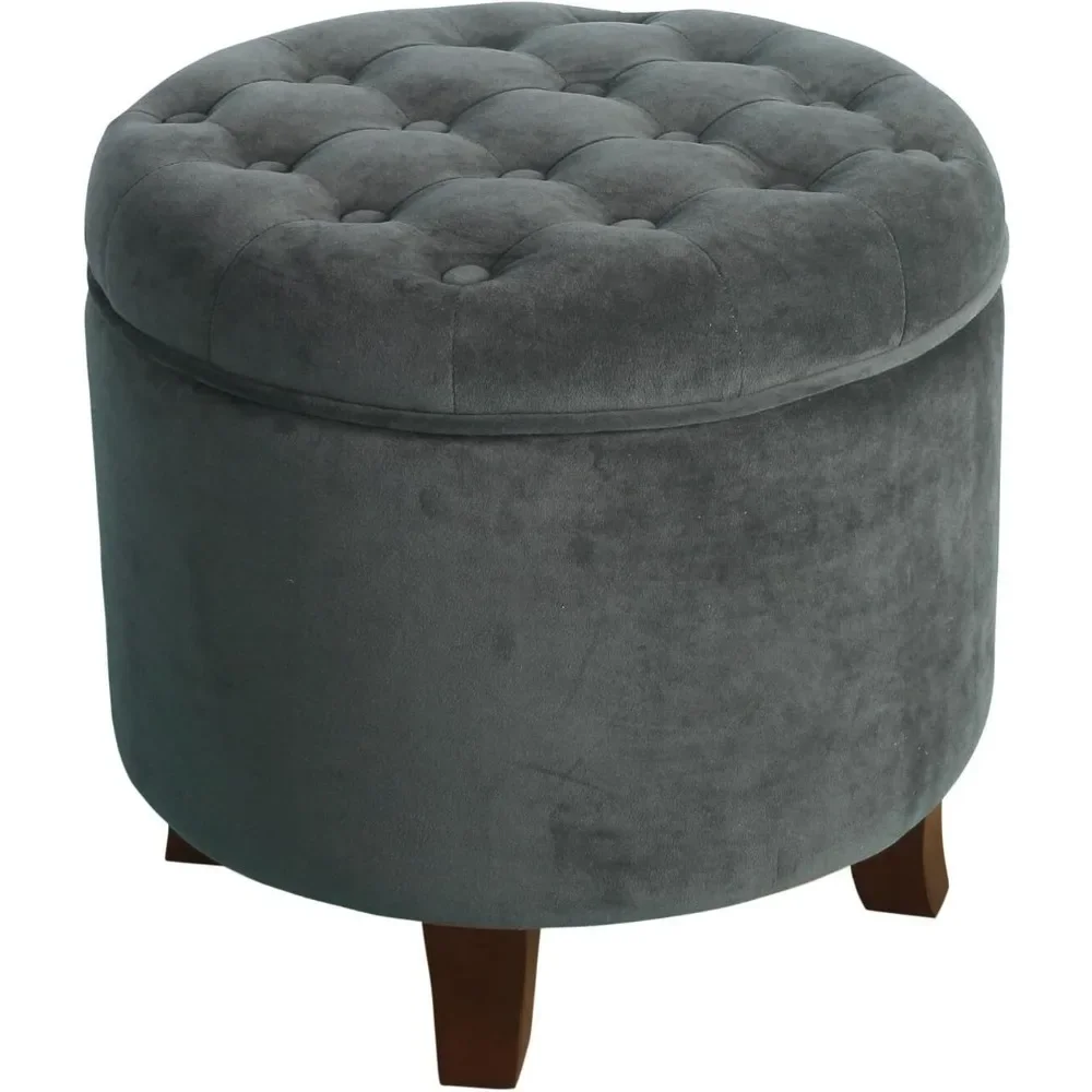 

Upholstered Round Velvet Tufted Foot Rest| Storage for Living Room & Bedroom | Decorative Home Furniture