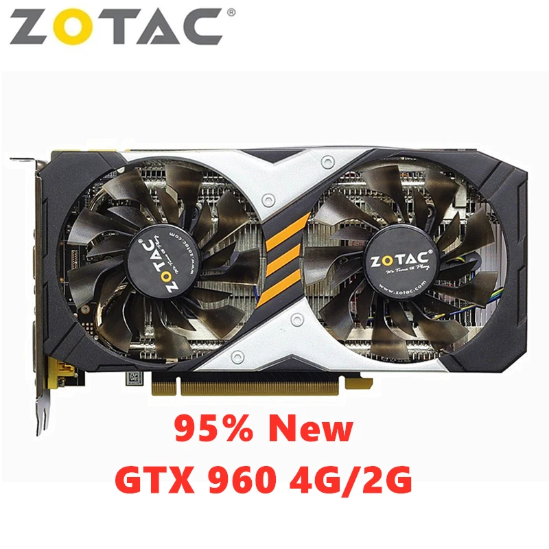 

Видеокарта ZOTAC GeForce GTX 960 2 ГБ 4 ГБ 960 бит GDDR5 NVIDIA, графические карты GTX 2G 4G GPU для настольного ПК, игровой экран для компьютера