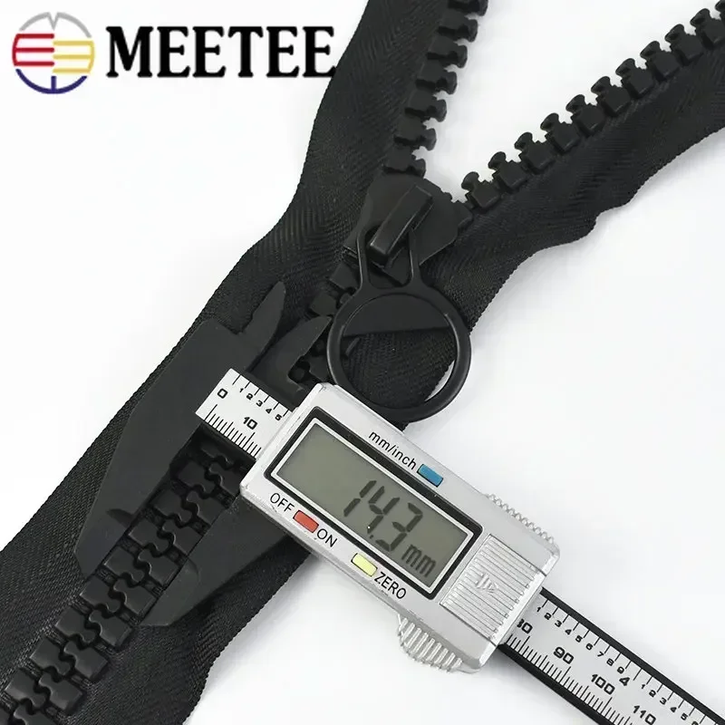 Meetee 1Pc 20# Large Resin Zipper 60-500cm Open-End Long Zip Closure for Jacket Coat Tent Zippers Replacement Sewing Accessories