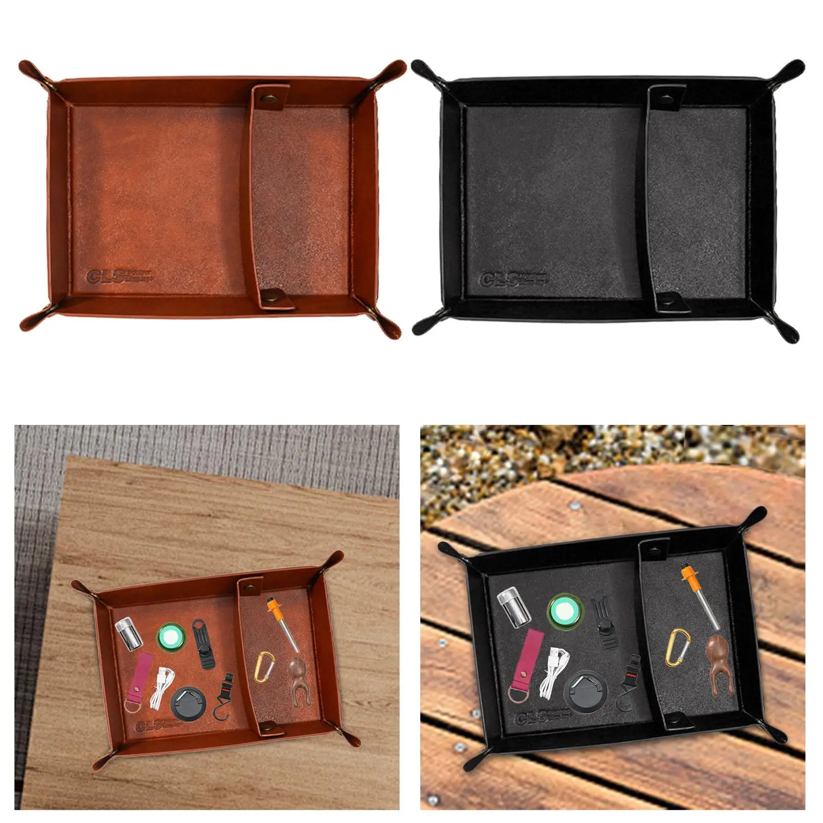 PU Leather Organizer Tray for Jewelry And Accessories, Portable Storage for Men And Women