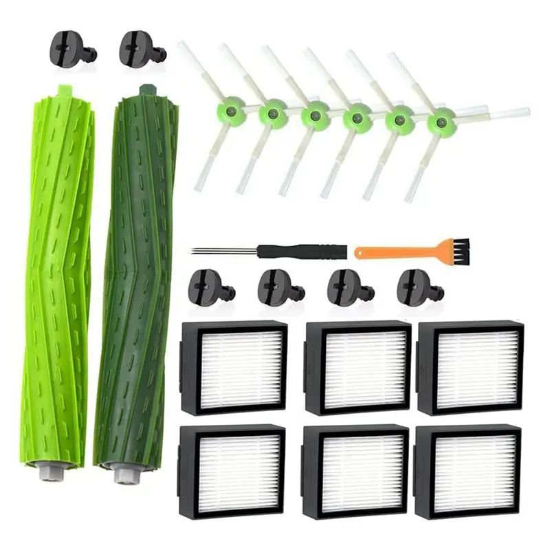 

AB11-фильтры высокой производительности для пылесосов, 6 щеток для очистки краев, комплект запасных частей и аксессуаров для Irobot Roomba серии E/I/J