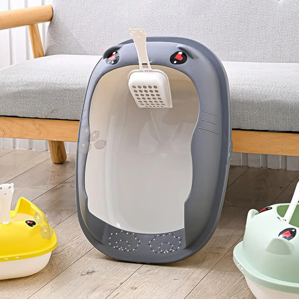

1 Set Cat Litter Box Semi- Enclosed Large Space Pet Cat Litter Toilet Tray with Litter Shovel Pet Supplies areneros para gato