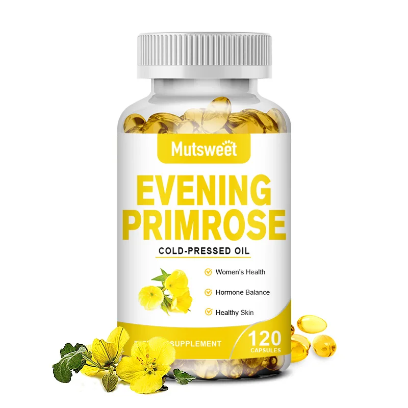 

MUTSWEET Evening Primrose Oil Supplement Capsules Softgels Skincare Face Firming Female Hormone Balance Immunity Beauty Health