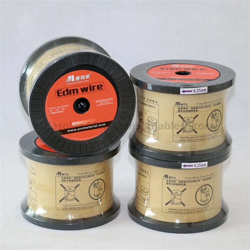 EDM Brass Wire 0.20/0.25/0.30mm Tension Strength From 900N to 1000N Copper Wire 5KGS for Low Speed CNC EDM Wire Cutting Machine