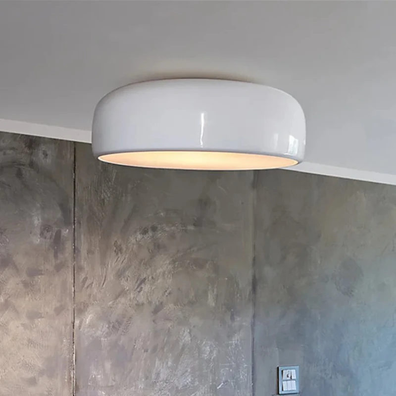 

Black White Rotundity Ceiling Lights LED Luster Acrylic Lampshade Bedroom Kitchen Island Living Room Study Office Hanging Lamps