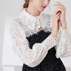 Lace Sunscreen Shawl Cute Floral Chiffon Sunscreen Cardigan False Collar Women