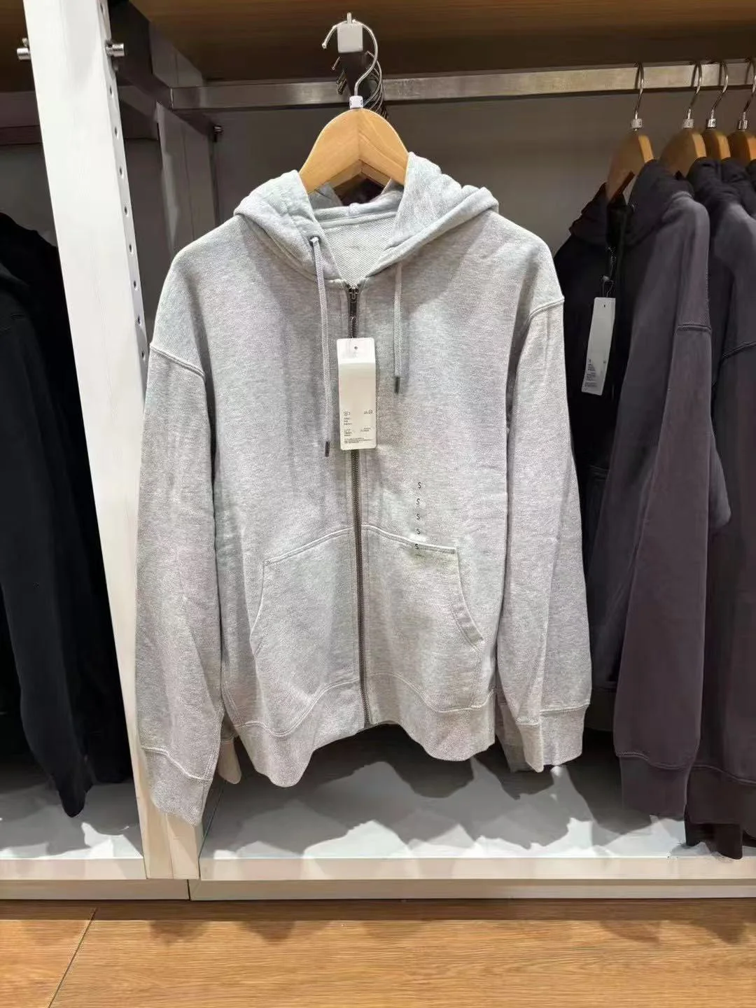 Sumu Autumnal ex Hooded Zipper Sports Open Cardigan Long Sve Sweatirt Comfortable Loose Fit Cotton  Color