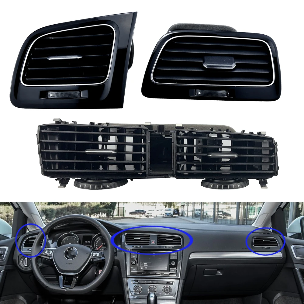 

Для VW Golf 7 7,5 MK7 MK7.5 2013-2019 передняя приборная панель автомобиля, центральная розетка кондиционера, рамка для вентиляционных отверстий кондиционера