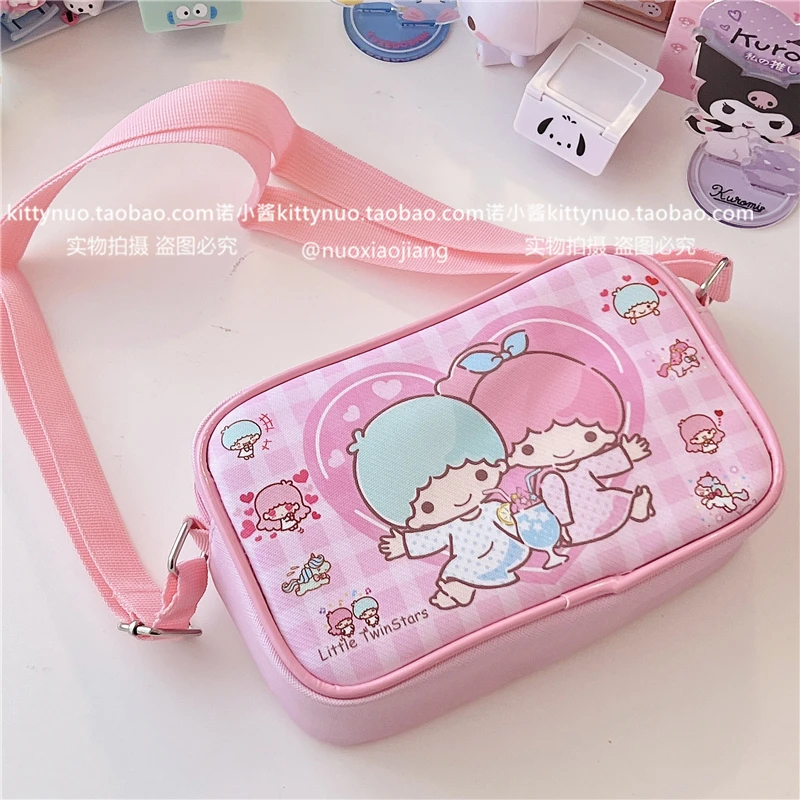 Sanrio cinnamoroll my melody kuromi-Bolso cruzado de PU para niñas, bolso de hombro de dibujos animados de gran capacidad, pequeño cambio