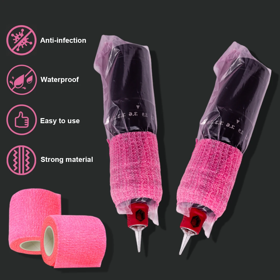 

Disposable Cartridge Tattoo Pencil Sleeve Bag Covers 200Pcs and 3Pcs Bandage Featuring A Self-adhesive Closure Tattoo Pen Kit
