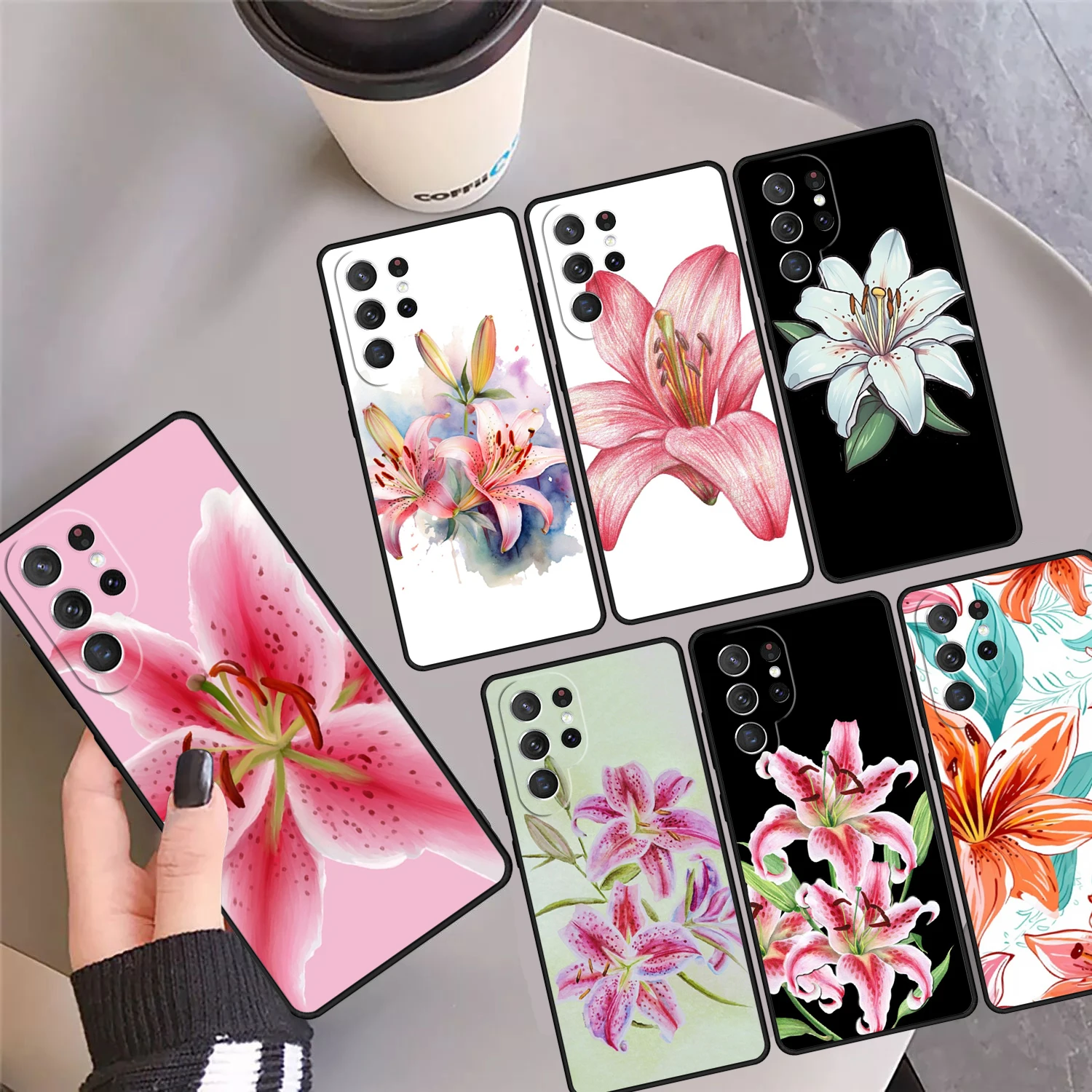 

Чехол для телефона с цветами лилии, чехол для Samsung Galaxy S24 S25 Ultra S23 S22 Plus S21 FE S20 Note 10 20 Pro