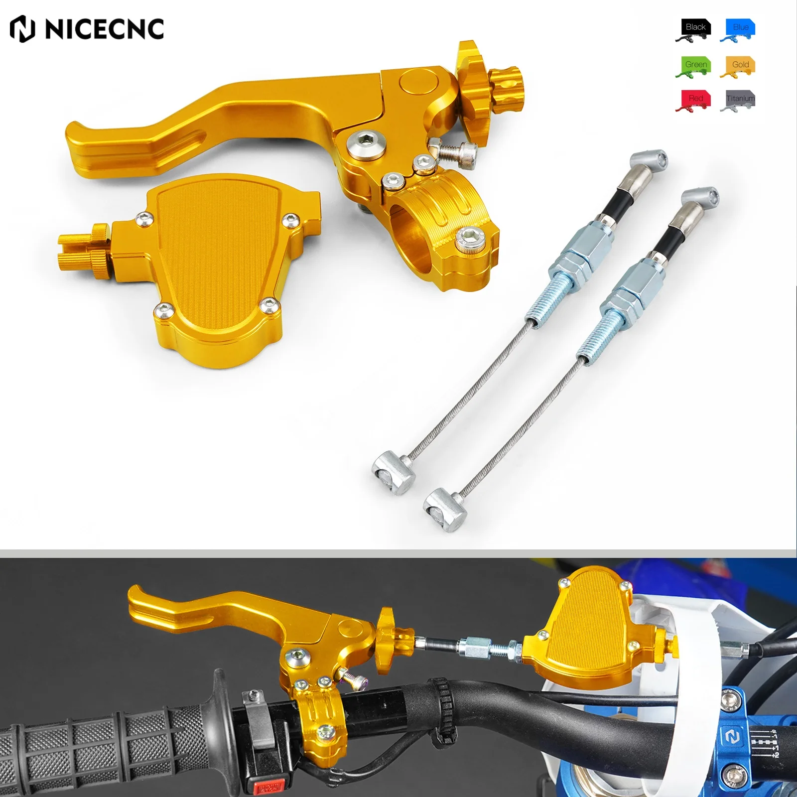NICECNC For Suzuki DRZ400S DRZ400SM DR-Z400 S SM 2000-2017 2016 Motorcycle Short Stunt Clutch Lever Easy Pull Cable System Kit