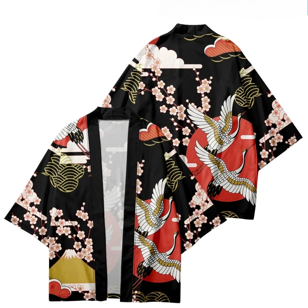 كيمونو قصير للرجال كيمونو الطفل سترة أنيقة اليابانية موضة أنيمي تأثيري عباءة هاوري الساموراي كيمونو رداء شعبي