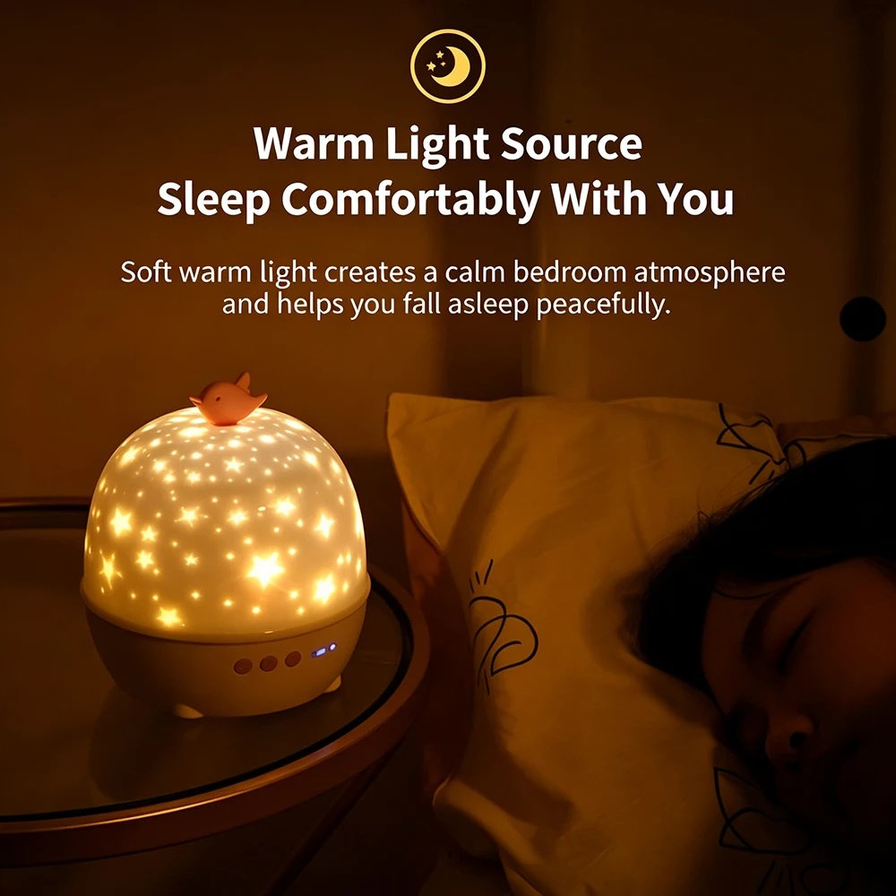 Star Projector Lamp Galaxy Starry Sky Projector Night Light with Wireless Speaker Adjustable Timer Ideal Birthday Gift for Kids