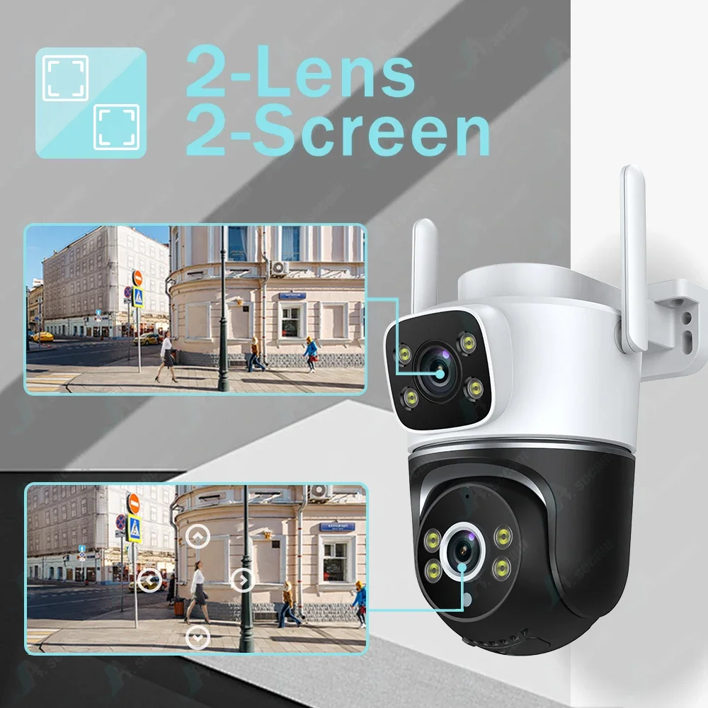 Imagem -02 - Câmera de Vigilância sem Fio Impermeável ao ar Livre ai Detecção Humana Proteção de Segurança Veio Lente Dupla Ptz Wi-fi Tuya 4k 8mp