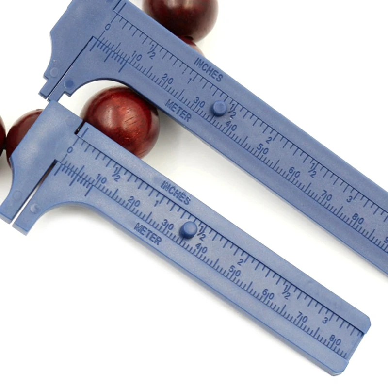 F92C Mini Vernier Caliper Gauge Double Scale Ruler Plastic Vernier Caliper Portable