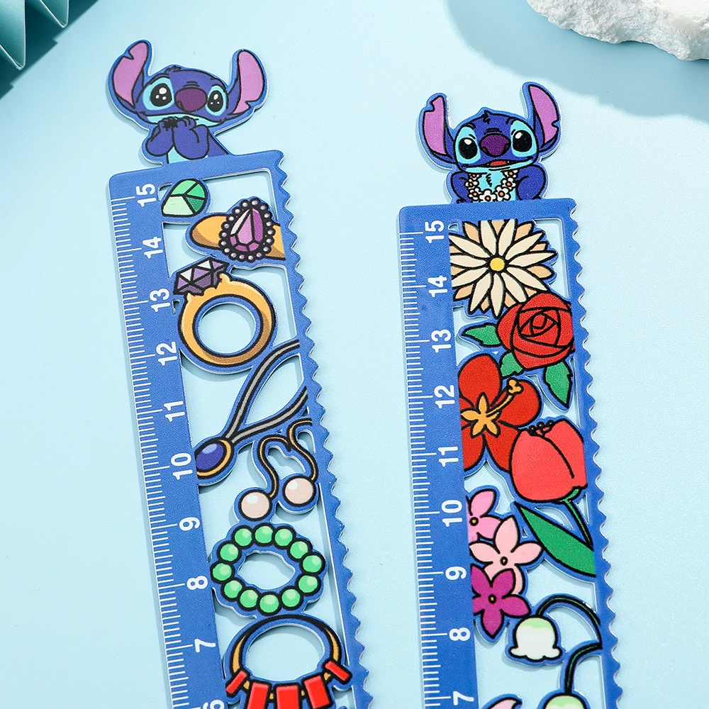 Ohana Stitch Blue Bookmark, Stitch Bookmark Ruler Dual Use Metal Bookmark, Stitch Fans' Learning Stationery, Page Marking Suppli