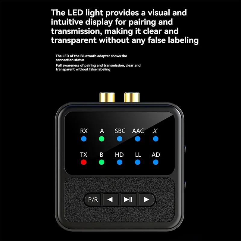 【Подержанные предложения】Bluetooth 5.4 QCCV аудиоприемник-передатчик 3,5 мм AUX, микрофон беспроводной стерео адаптер для наушников ТВ ПК автомобильный динамик