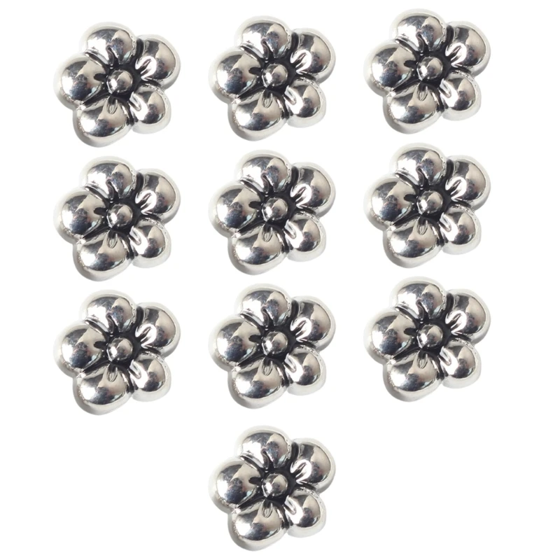 

Set of 10 Hole Beads for Handmade Jewelry Bracelet Necklace Flower Beads Charm
