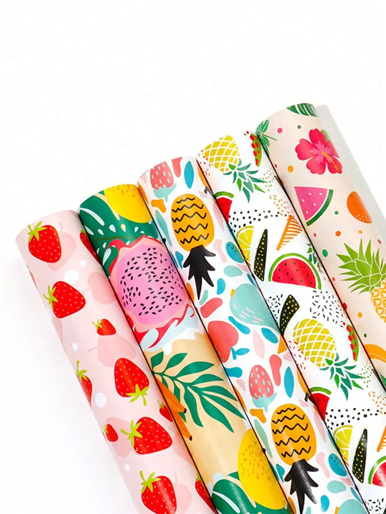 3pcs- Spring Summer Fruit Theme Gift Wrapping paper Innovative Wedding Season Mother\'s Day Birthday Gift Flower paper Gift Paper