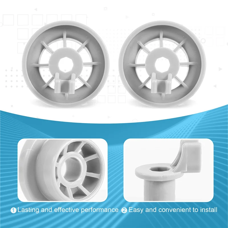 LECKL-12Pack 165314 جزء استبدال عجلة الرف السفلي لغسالة الأطباق مناسب لغسالات الأطباق كينمور - يستبدل 420198 AP2802428 #4