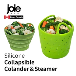 joie Silicone Collapsible Colander ＆ Steamer - Expandable and Multifunctional Steamer and Strainer for Vegetables Fruits Cooking