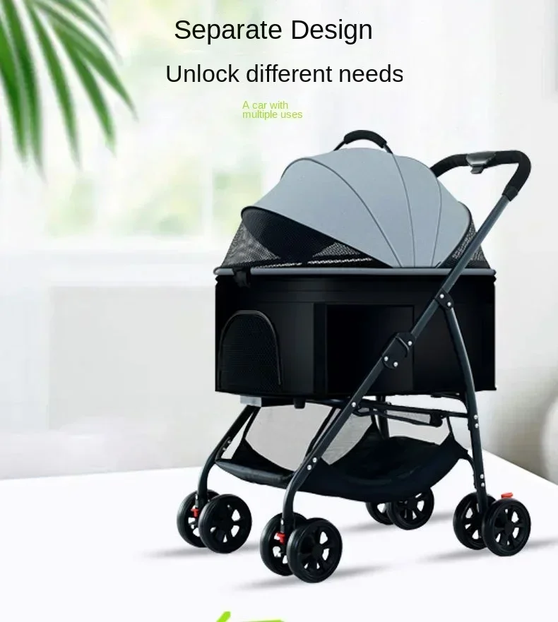 Pet Cart Lightweight Foldable Puppy Cart Specially Used for Walking Dogs Infants Midsize Small Dogs and Cats Outgoing Supplies