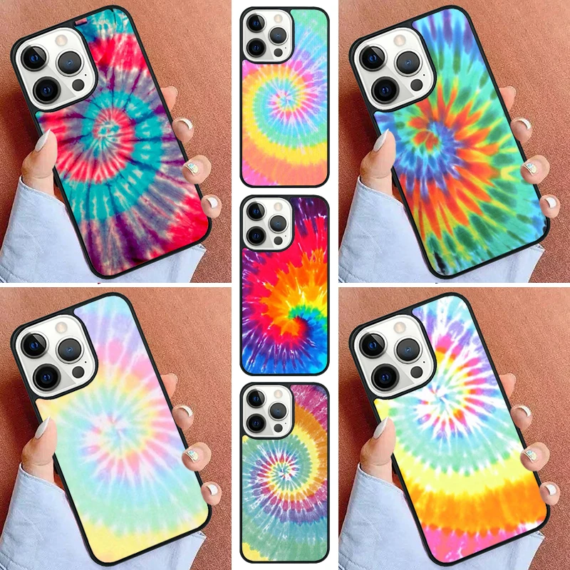 Colorful Tie Dye Rainbow Hippie Art Phone Case For iPhone 11 12 13 14 15 16 Pro Max Mini Cover For iPhone Max 5 6 7 8 Plus