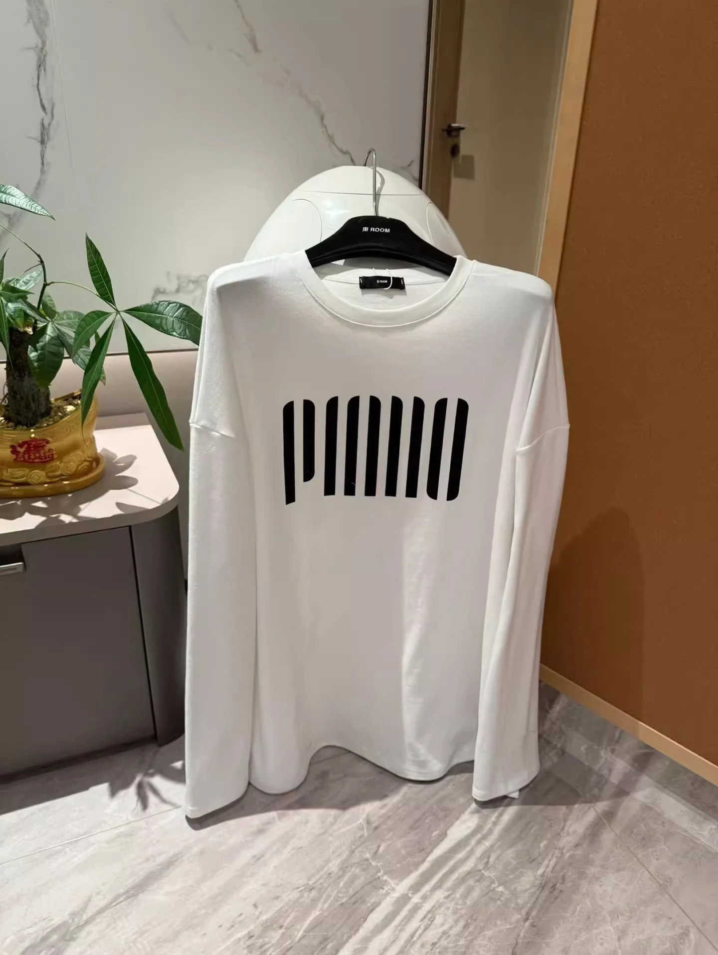 

Loose Long Sve Letter Print T-irt Women's Korean Sle Casual Versatile Top Dongdaemun Autumn New Arrival Slimming Effect