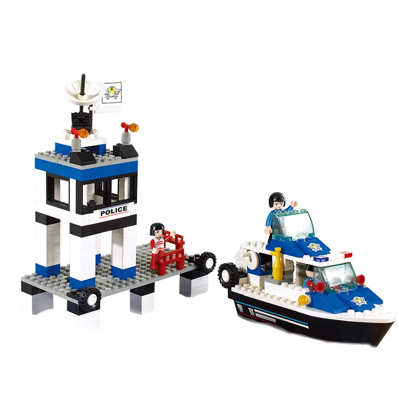 Model blocks Compatible with brand Policeman station ship car Models Building Kits Blocks Toys Hobby Hobbies For Boys Girls