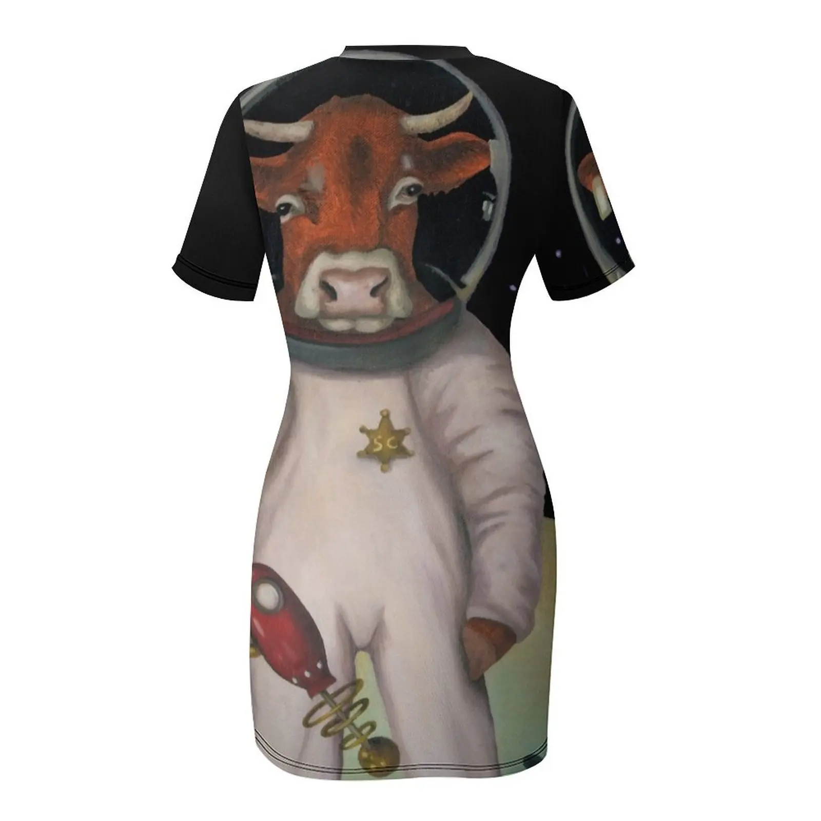 Abito da cowboy spaziale a maniche corte elegante abito da sposa per ospiti Abito da ballo