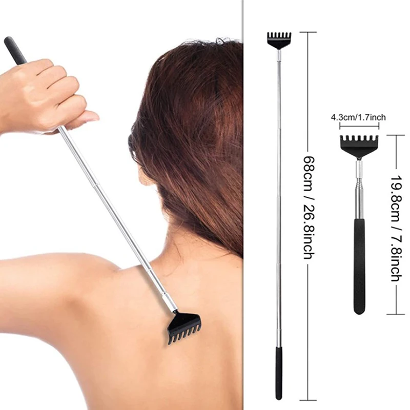 Telescopic Scratching Back Scratcher, Garra de massagem extensível para as costas, Relaxe Scraper, Alivie a ferramenta anti-coceira