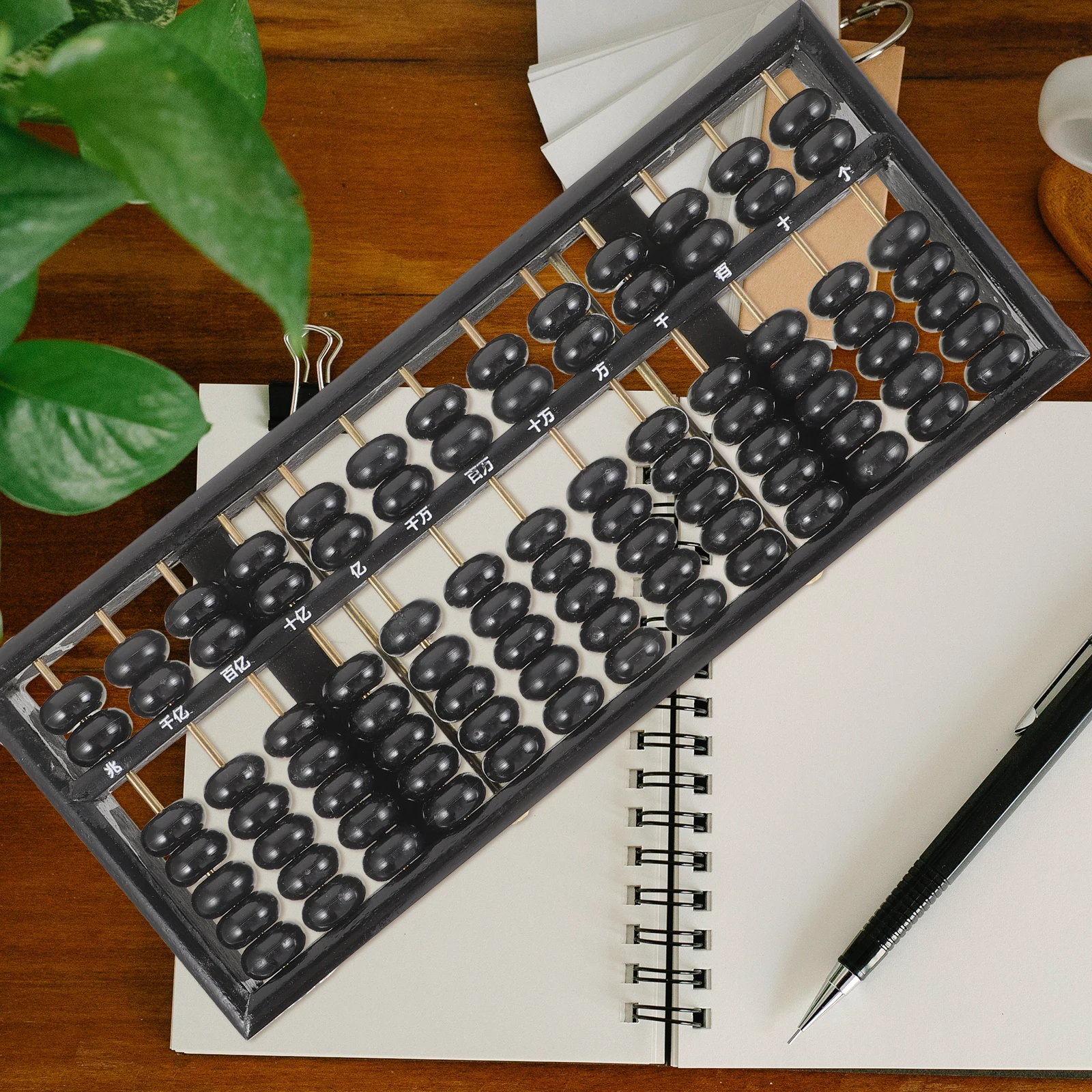 

13-Column 7-Beads Wooden For Education Chinese Abacus Tool Arithmetic Learning Counting School Supplies Vintage Style Wood