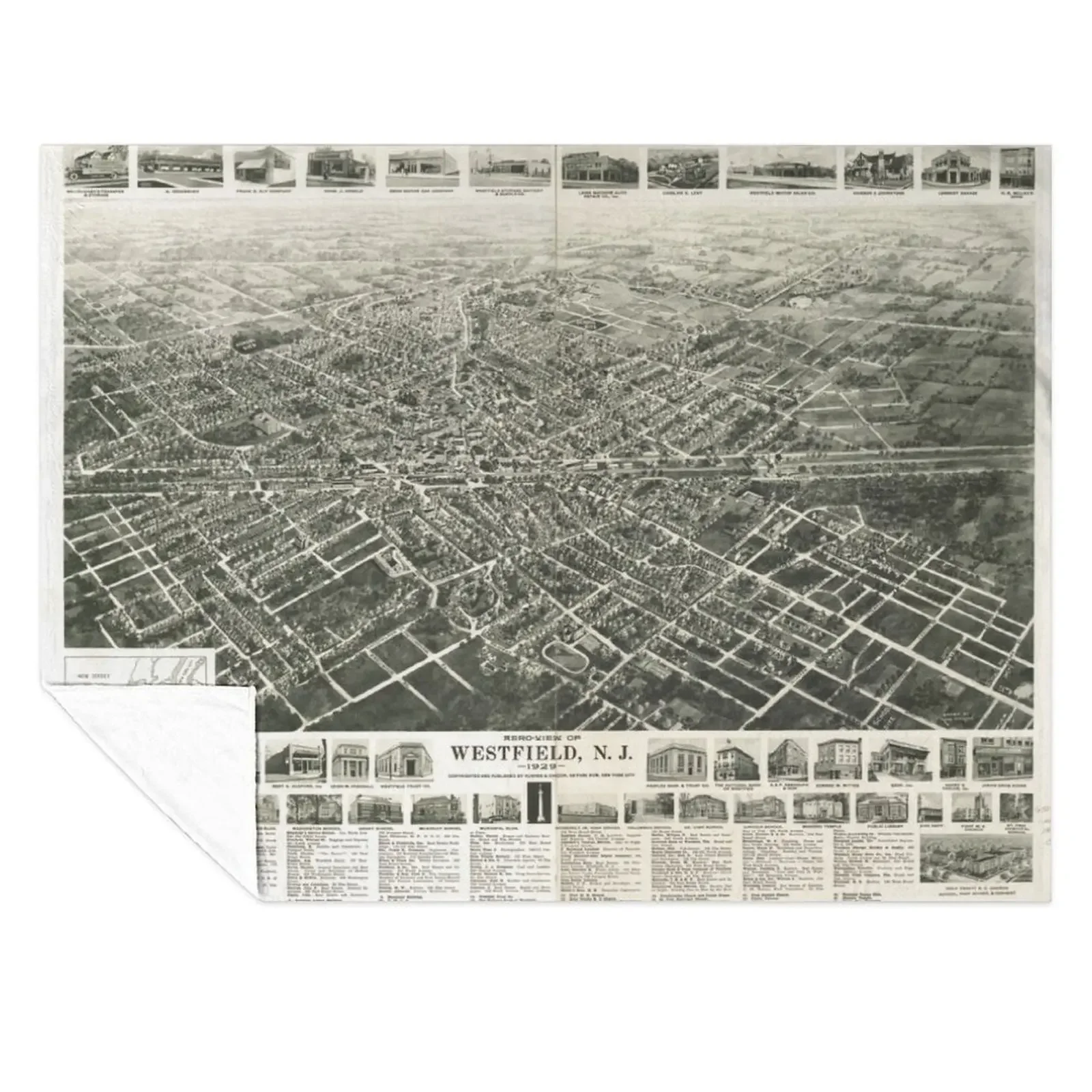 

Westfield, New Jersey (1929) Throw Blanket Soft Plush Plaid Soft Plaid Plaid on the sofa Luxury Throw Blankets