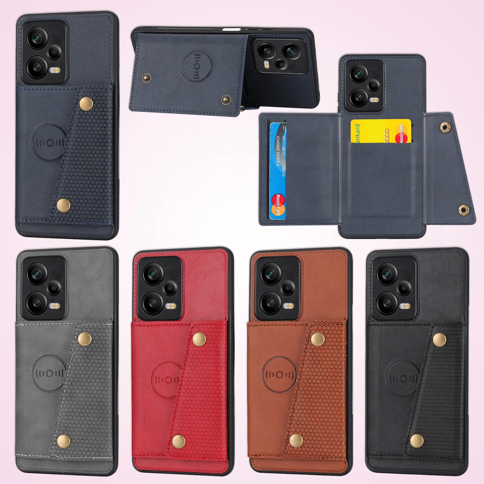 Magnetische Karte Halter Leder Telefon Brieftasche Fall Stehen Für Xiaomi Redmi Hinweis 12 Pro 5G 13 Hinweis 12 anti Schock Schutz Soft Cover