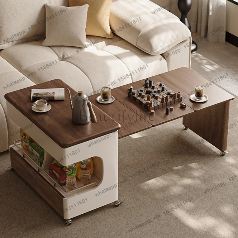 

Складной и выдвижной журнальный столик для небольших квартир, приставной шкафчик для дома, угловой подъемный столик для гостиной