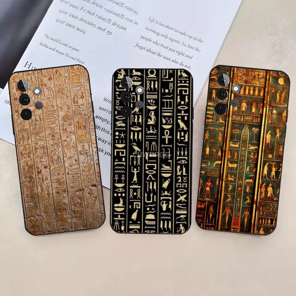 Ancient Egyptian Hieroglyphic  Phone Case For Samsung Galaxy A13,21s,22,31,32,52,53,71,80,91 Soft Black Cover