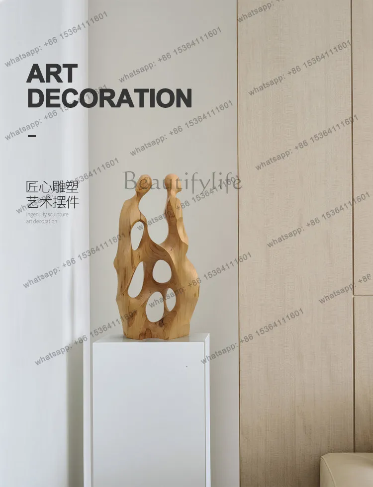 Modern sculpture abstract figure art ornaments soft decoration wood carving ornaments