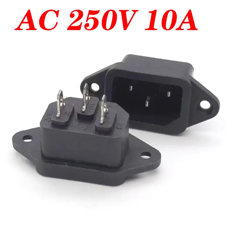 1-5pcs AC Power Socket Jack Terminal 3Pins AC Plug Automatic Rice Cooker Power Connector Wire Connectors
