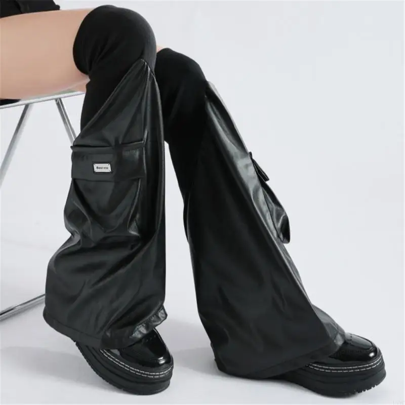 L5YC Leg Warmers for Women Girls Gothic Punk Long Leg Socks Subcultures Leg Covers Flared Leg Warmers Middle Tube Socks