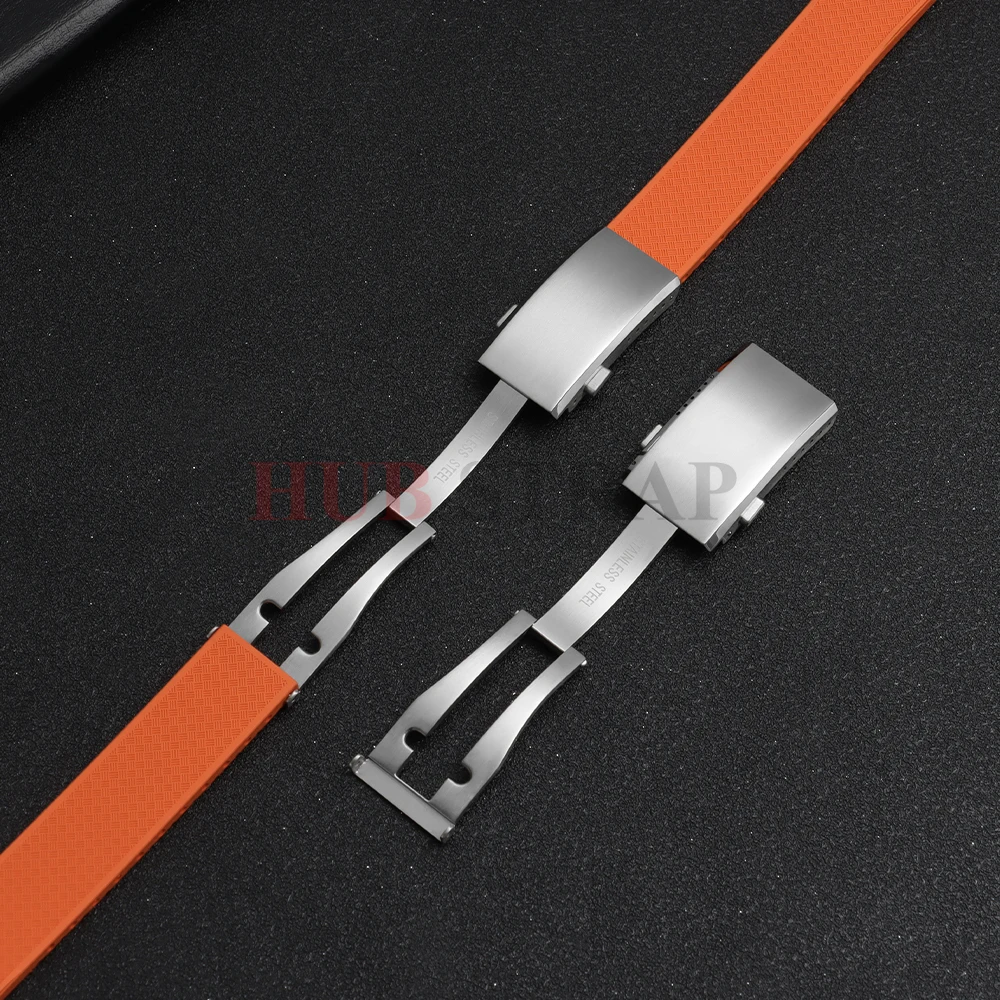16mm 18mm 20mm 22mm Watch Clasp Folding Buckle Solid Stainless Steel Men Women Watch Buckle for Silicone Watch Strap Accessories view 3