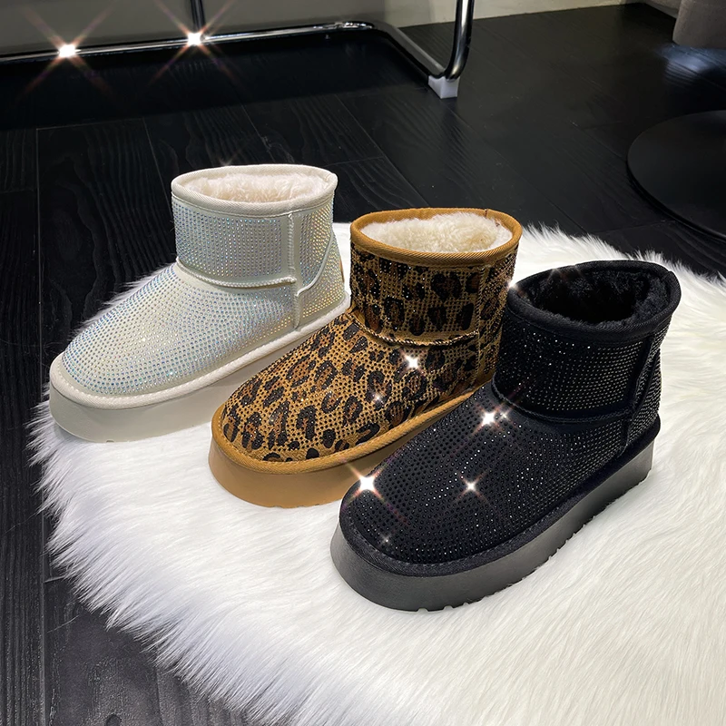 

2026 New Classic Thickened Fluff Women's Snow Boots Comfortable Warm Ankle Boots Women Winter Ladies Shoes Chunky Botas Mujer