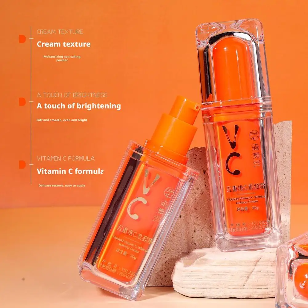 Vitamin C Face Cream Whitening Five VC Tone Up Cream Moisturizer Spots Aging Skin Care Anti Remover Brightening Pimple Wrin Y9W1