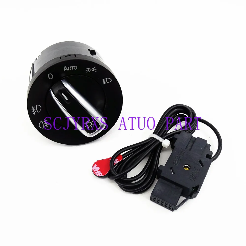 

1Set 5ND941431B Chrome Headlight Switch Controller for VW Golf Jetta MK5 MK6 Passat B6 B7 Touran Caddy Tiguan 5ND 941 431B