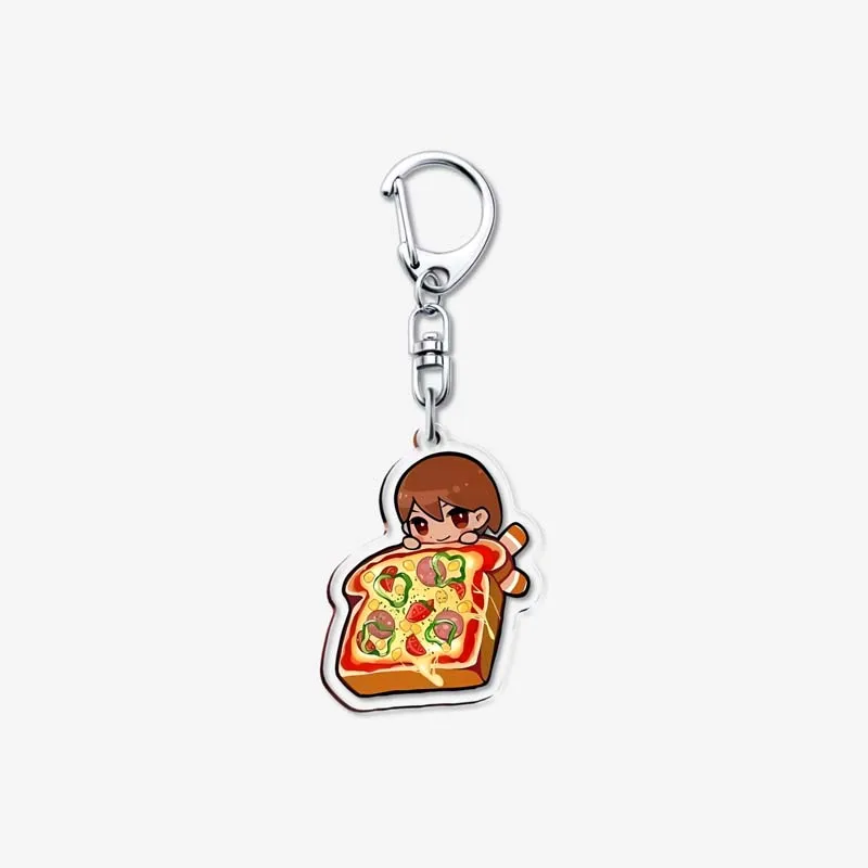 Bread Theme 5cm Cool And Fun Pixel Acrylic Omori Game Keychain Bag Car Keyring Anime Pendant Accessories Student Gift Kel Basil