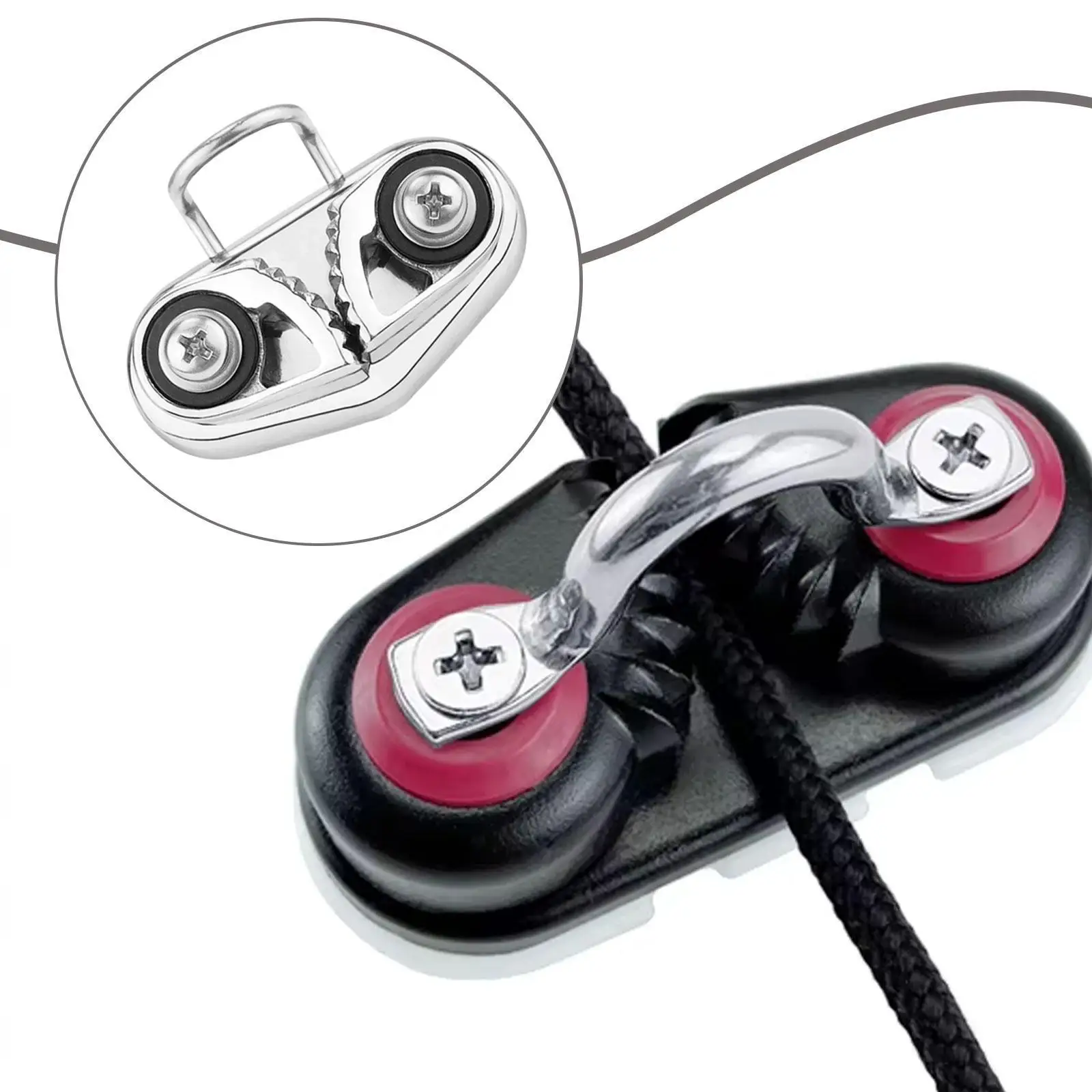 

Зажим для веревки для лодки, фурнитура для лодки из нержавеющей стали, шарикоподшипники, легкий нержавеющий зажим для веревки для корабля для каякинга